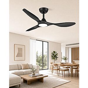 Roomratv 42 Inch Modern Black Ceiling Fans with Lights and Remote Control $38.43