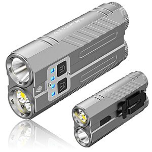 3100-Lumen Banral Dual Light Source EDC Pocket Flashlight (Gray) $12.99 + Free Shipping w/ Prime or on $35+