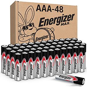 Energizer MAX Alkaline AAA Batteries ( 48 -Pack) | E92DP2-24 $20.89