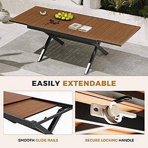 Grand patio Expandable Patio Dining Table $419.99