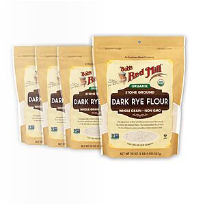 [S&S] Bob's Red Mill Organic Dark Rye Flour, 20oz (4 Pack) $7.43