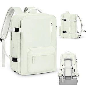 45L Vgcub Travel Backpack w/ 15.6" Laptop Compartment & USB Charging Port (B13-White) $25.19 + Free Shipping w/ Prime or on $35+