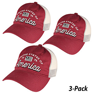 3-Pack: United States of America Women's Cap $11 + Free Shipping