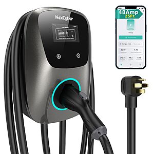 [Prime] NexCyber Level 2 EV Charger(WiFi APP/Plug-Play), 48A Nema 14-50p, 25ft Cable ETL Certified, Home Level 2 EVSE Car Charger w/ J1772 Connector $105.59