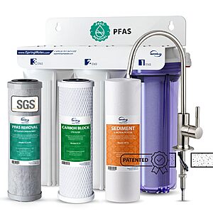 iSpring US31-PF 3-Stage Under Sink Water Filter System with Faucet, 1 Year $153.89