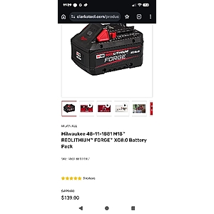 Milwaukee M18 Forge 8.0 Battery