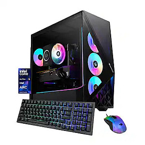 iBUYPOWER Slate Gaming Desktop PC: Intel Ultra 5 225F, Intel Arc B570 (10GB), 16GB DDR5 RGB, 1TB NVMe SSD $899