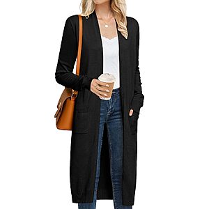 GRACE KARIN Women's Lightweight Long Open-Front Cardigan w/ Pockets (S-XXL, Various Colors) from $9.99 + Free Shipping w/ Prime or on $35+
