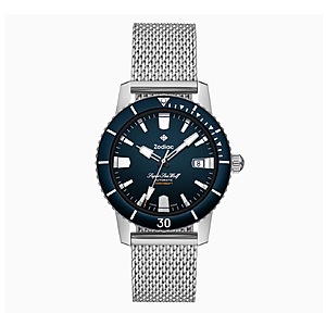 Zodiac Super Sea Wolf Compression Diver (Blue/Silver, Black Dial) Stainless Steel Watch $669 + $9.82 Shipping