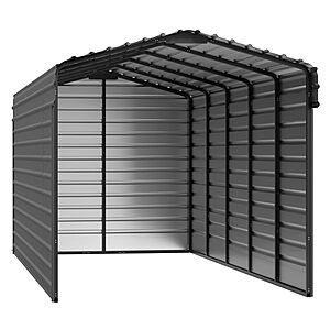Arrow 10' x 24' x 9' All-Weather Galvanized Steel Carport with 3 Wall Kits, Multipurpose Heavy-Duty Outdoor Garage Carport Canopy, Charcoal $3067.86