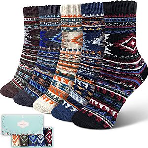 Amazon – ICEIVY Women's Warm Vintage Socks, 5-Pair Set - $8.49–$10.99 w/ Code