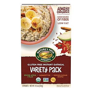 [SnS] $10.25* | 6-Pack 11.3-Ounce Nature's Path Organic Variety Pack Oatmeal at Amazon