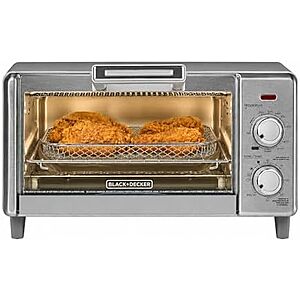 [Resale, AC] $35.67 | BLACK+DECKER 4-Slice Air Fry Toaster Oven, 5-in-1 Countertop Oven (Used - Like New) at Amazon