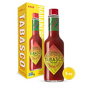TABASCO Brand Habanero Sauce, Extra Hot, 5 Oz Glass Bottle (1-Pack)~$2.84 With S&S @ Amazon