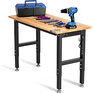 WORKPRO Adjustable Garage Workbench 48"x22" with power strip, $110.39, free shipping, ebay