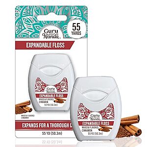 [SnS] $0.84* | GuruNanda 55-Yard Expandable Waxed Dental Floss (Cinnamon) at Amazon