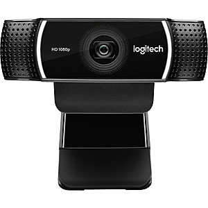 Refurbished Good: Logitech C922 Pro Stream Full HD 1080p USB Webcam, Black $46.03