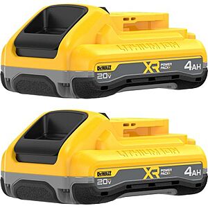 DEWALT XR® 4AH Dual Battery Kit, 20V MAX, 2-Pack, DCB2104-2 $119.99