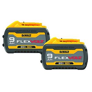 DEWALT FLEXVOLT 9.0 AH / 3.0 AH Batteries, 2-Pack, 20V / 60V MAX, DCB609-2 $239.99