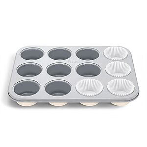 Bake Choice Muffin Pan for Baking, Standard Cupcake Pan, Cream Gray $4.99