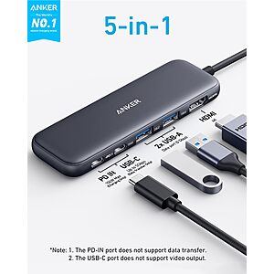 $18 AMAZON OR WALMART by Anker : USB C Hub, 5-in-1 USBC to HDMI Splitter with 4K Display