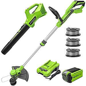 $124.99* | Greenworks 40V 13 in String Trimmer & 350 CFM Blower Combo, 2.0 Ah Battery at Amazon