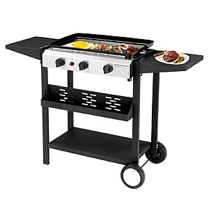 3 burner, 34" Outdoor Griddle Station with Side Shelf, Flat Top Gas Grill Propane, $103.99, free shipping, ebay