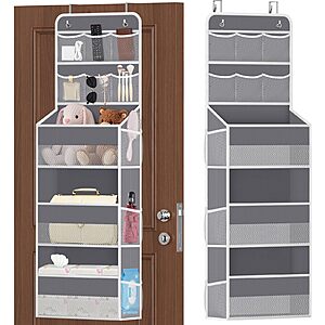 SpaceHacks 5-Tier Over the Door Organizer with Mesh Pockets, Dark Grey $8.44 AC + Free Shipping