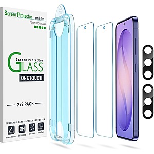 2-Pack amFilm OneTouch Galaxy S26 FE/S26/S25/S24/S23 Tempered Glass Screen + Camera Lens Protectors $4.88-$4.96 + Free S&H w/ Prime