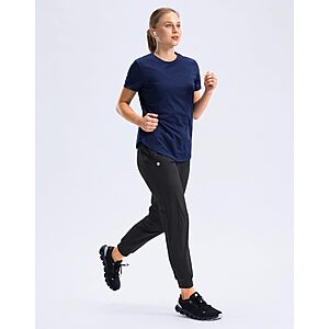 Joggers for Women with Zipper Pockets Workout Athletic Pants(Black,M) $16.79