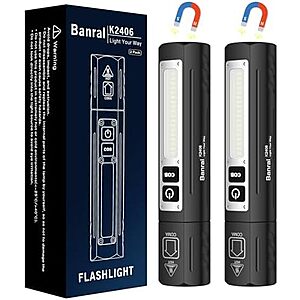 [AC] $13* | 2-Pk Banral Zoomable 1000 LM 8-Mode Rechargeable Magnetic LED Flashlights at Amazon