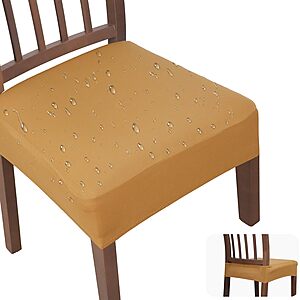 4-Piece JQinHome Waterproof Dining Chair Seat Covers Set (Camel) $7.98 + Free Shipping w/ Prime or on $35+