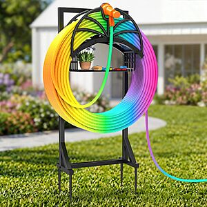 COZEER Garden Water Hose Holder Freestanding w/ Storage Basket  $16.98 + Free Shipping w/ Prime or on $35+
