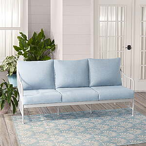 Better Homes & Gardens Aubrey Outdoor Metal Sofa with Blue Cushion $247 + Free S&H at Walmart
