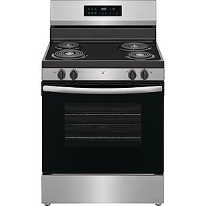 Frigidaire 30-in 4 burners 5.3-cu ft Freestanding Electric Range ( Stainless Steel ) | FCRC3022BS $599
