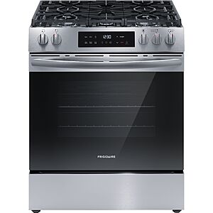 $899: Frigidaire 30-in 5 burners 5.1-cu ft Air Fry Convection Oven Freestanding Natural Gas Range ( Stainless Steel ) | FCFG3082BS at Lowe's