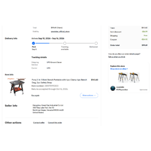 YMMV Pony 2-in-1 Work Bench Portable with 4pc Clamp 4pc Bench Dog, 2pc Safety Strap $99.69