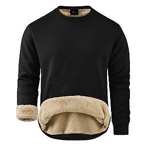 Amazon – ZITY Men's Sherpa-Lined Fleece Crewneck Sweatshirt - $19.45 w/ Code