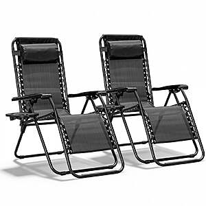 $54.99: HAIMULI 2 Pack Zero Gravity Chair with Cup Holder & Removable Pillows(Various Colors) at Walmart.com