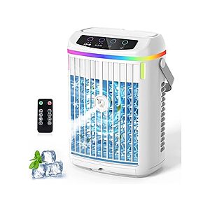 Woot - Lxbenpink Portable Air Conditioners, 1000ML Mini Portable AC Unit with 1-4H Timer, Evaporative Air Cooler Mini Air Conditioner Fan with Remote Control - $24.99