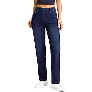 Amazon – Rammus Women's Stretch Straight-Leg Pull-On Jeans - $19.49 w/ Code
