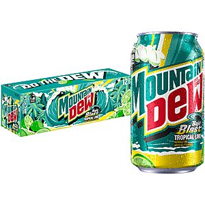 3 boxes Mountain Dew Baja Blast Cans, 12 oz Cans 12 count 36 cans total $6.09 Amazon.com