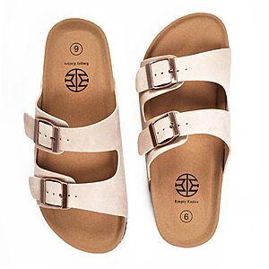 Amazon – Women's Faux-Leather Buckle Slide Sandals - $12.74 w/ Code