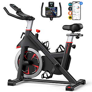 $149.99 ac FS WALMART by MERACH Exercise Bike Indoor Stationary Cycling Bike with 350lbs Weight Capacity 100 Resistance with LED Monitor Free APP Silent Belt Drive