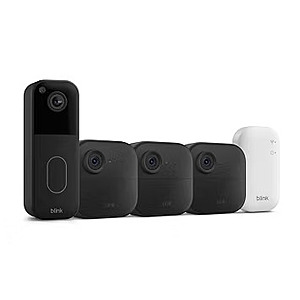 Blink Video Doorbell + Outdoor 4 – Wireless smart security cameras, head-to-toe HD view, two-year battery life. Sync Module Core included – 3 camera system + Video Doorbell $103.99