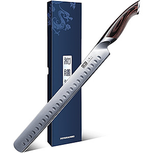 Amazon HOSHANHO Carving Knife 12 Inch, Razor Sharp Japanese Brisket Slicing Knife $38.99 50% off list price