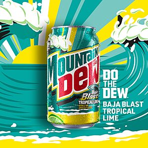 Still available 3 cases Mountain Dew Baja Blast Cans, 12 oz Cans 12 count 36 cans total $6.09 Amazon.com