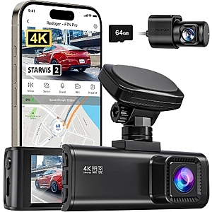 REDTIGER F7N Pro 4K Dash Cam Front and Rear, STARVIS 2 Sensor 64GB Card Included - Refurbished with 2 year Warranty