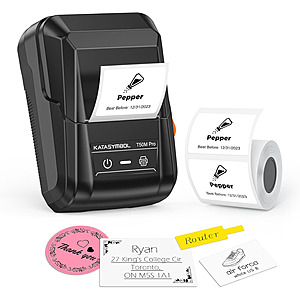 SUPVAN T50M Pro Bluetooth Label Maker w/ Tape (Black) $17.91 + Free Shipping w/ Prime or orders $35+