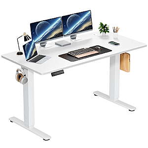 edx Electric Standing Desk, Height Adjustable Desk, 55 x 24 Inches - White Color - $81